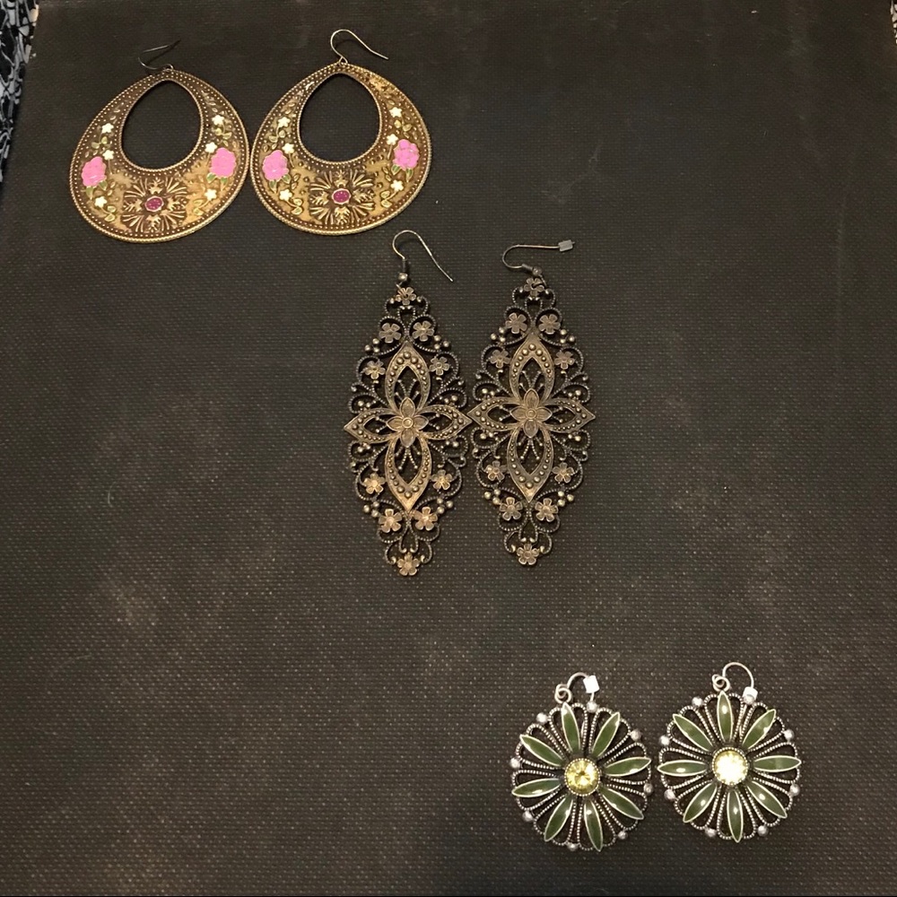 Lot of 3 pairs of earrings